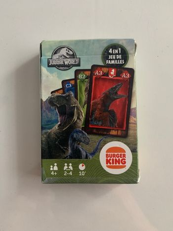 Jeu de cartes Jurassic World – 4 en 1 – Burger King