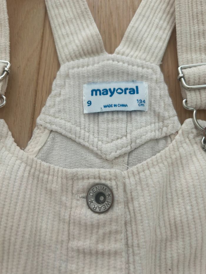 Robe salopette blanche velours Mayoral 9 ans - photo numéro 3