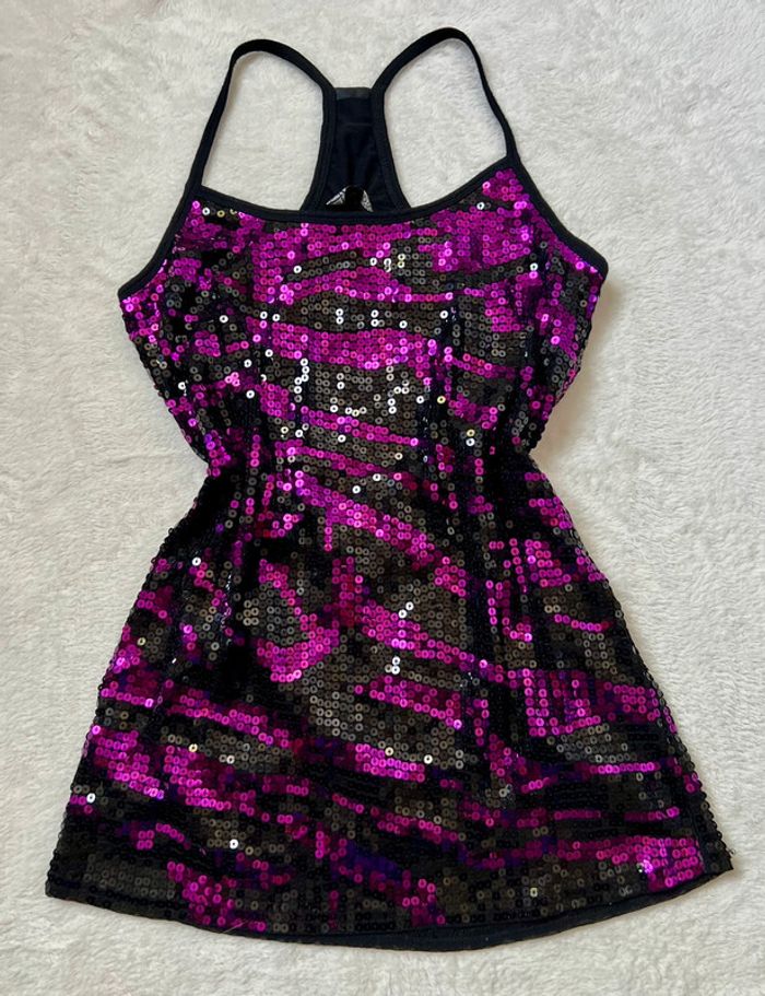 Débardeur sequins violet noir vintage y2k Summer Ibiza - Taille M