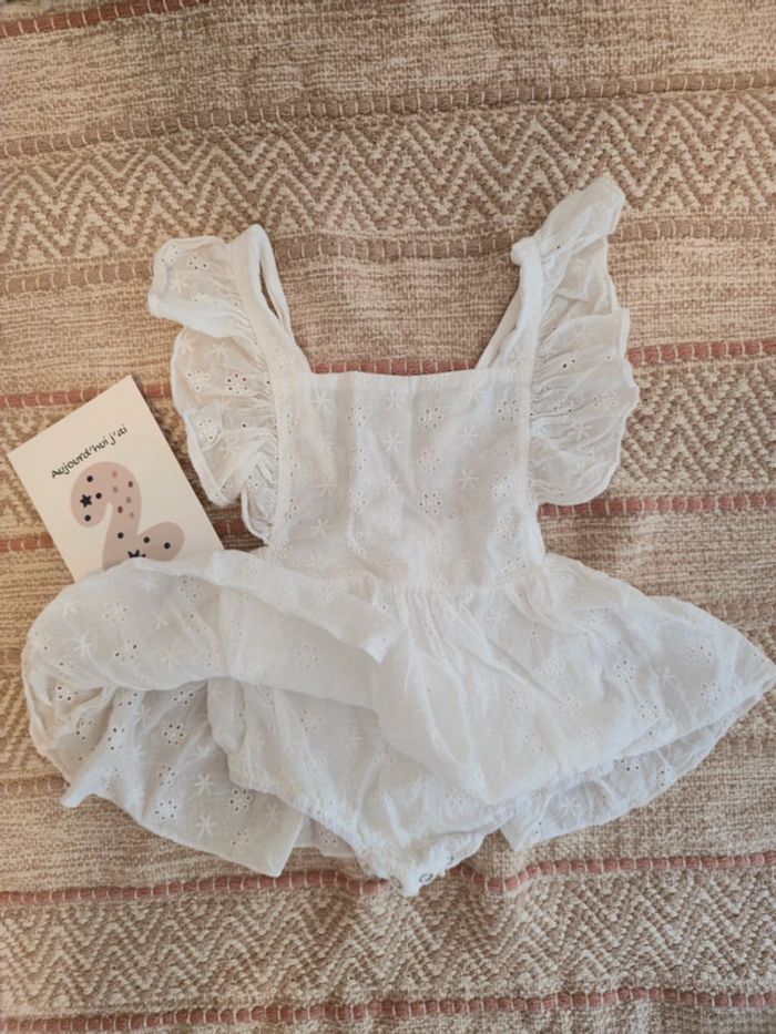 Barboteuse jupe blanche dentelle coton - photo numéro 2