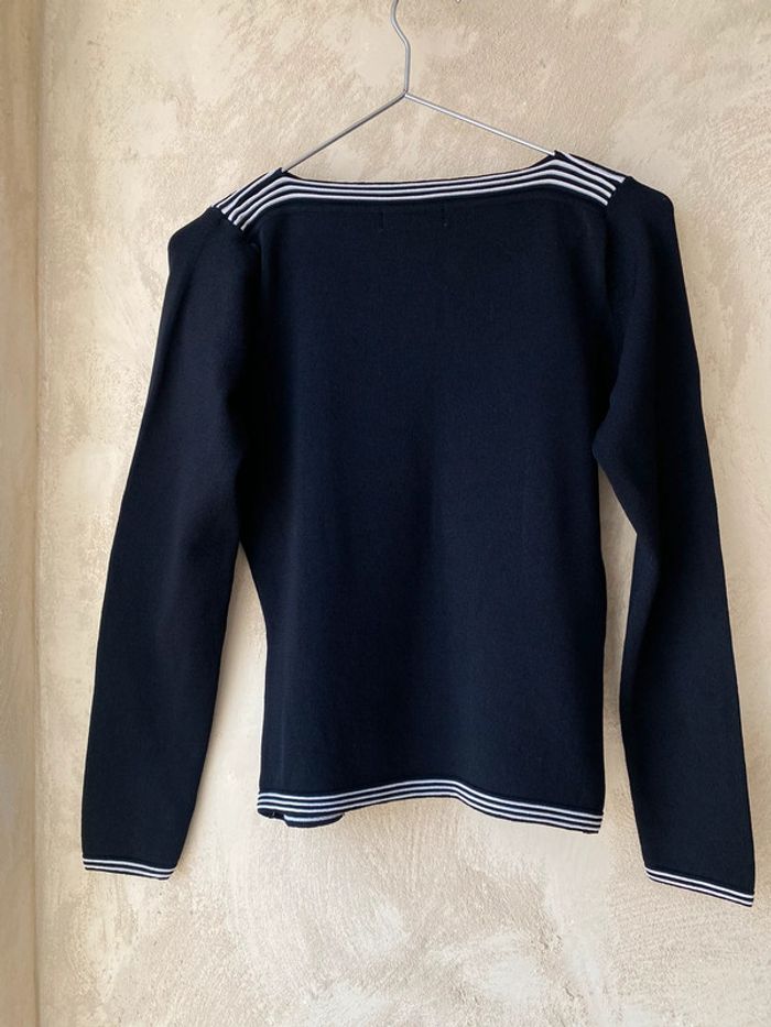 Pull noir col bateau vintage Moda Piu 34/36 - photo numéro 3