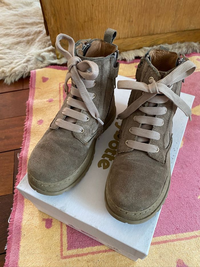 Boots taupe  28 cuir nubuck beige taupe - photo numéro 2