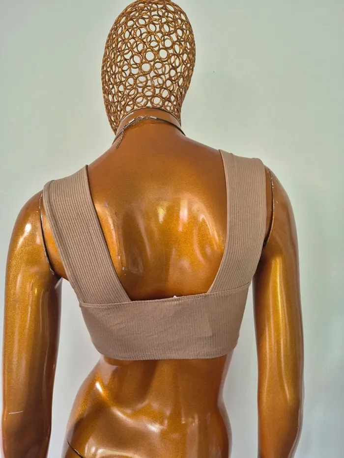 Top Court Taupe Femme Taille S/36 - photo numéro 2