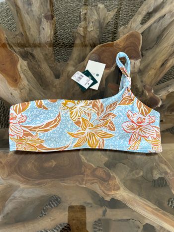 Haut de maillot de bain Roxy une bretelle bleu fleur