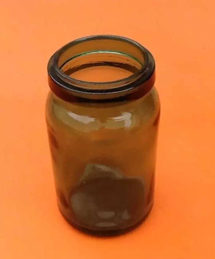 Années 1970 Pot / Bocal vintage Verre moulé vert transparent - photo numéro 3