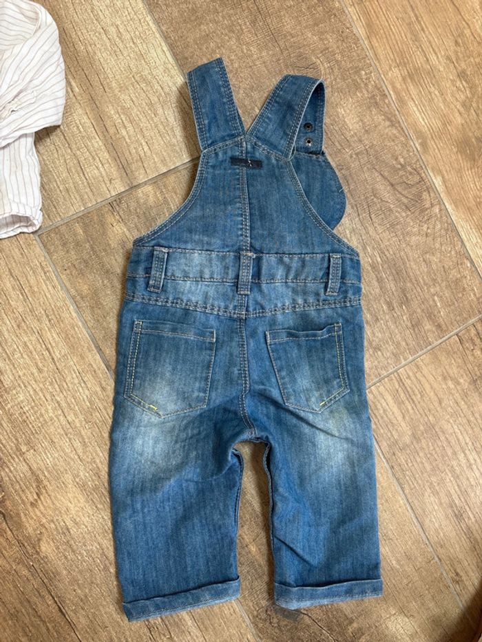 Lot chemise et salopette kiabi/obaibi jean chemise à rayures - photo numéro 4