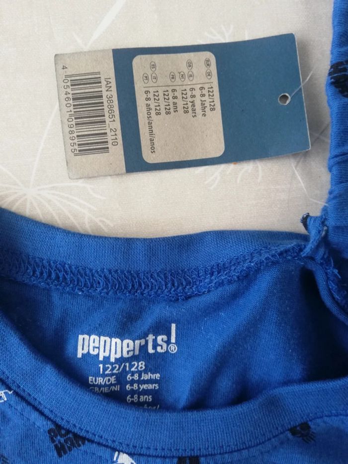 Pijama short bleu 6/8 ans bleu Pepperts neuf - photo numéro 2