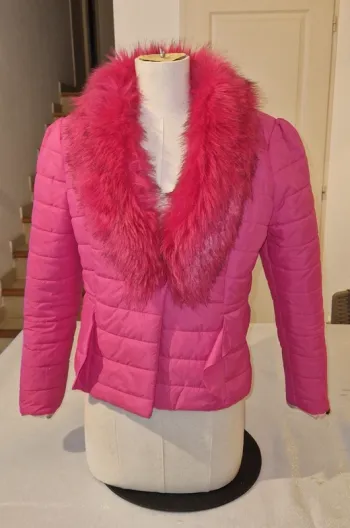Veste fausse fourrure rose fushia