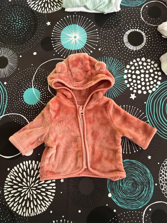 Veste capuche saumon