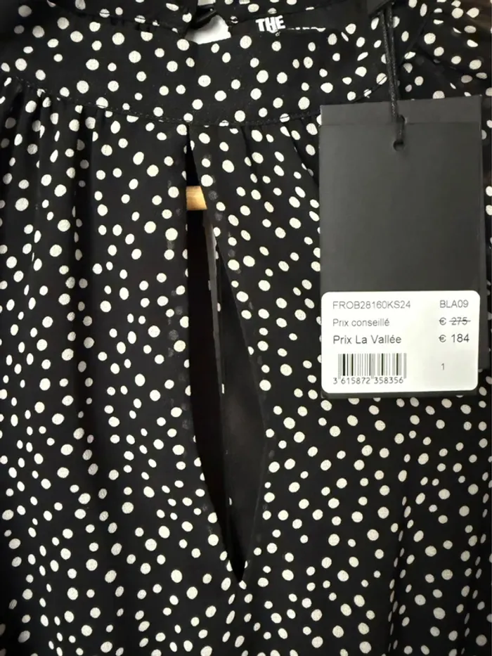 Robe noire courte The Kooples col rond à pois - photo numéro 9