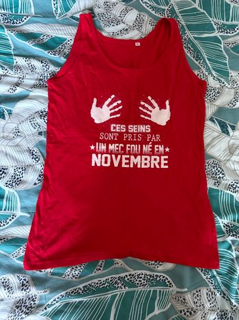 Neuf - Débardeur rouge et blanc - Taille XL
