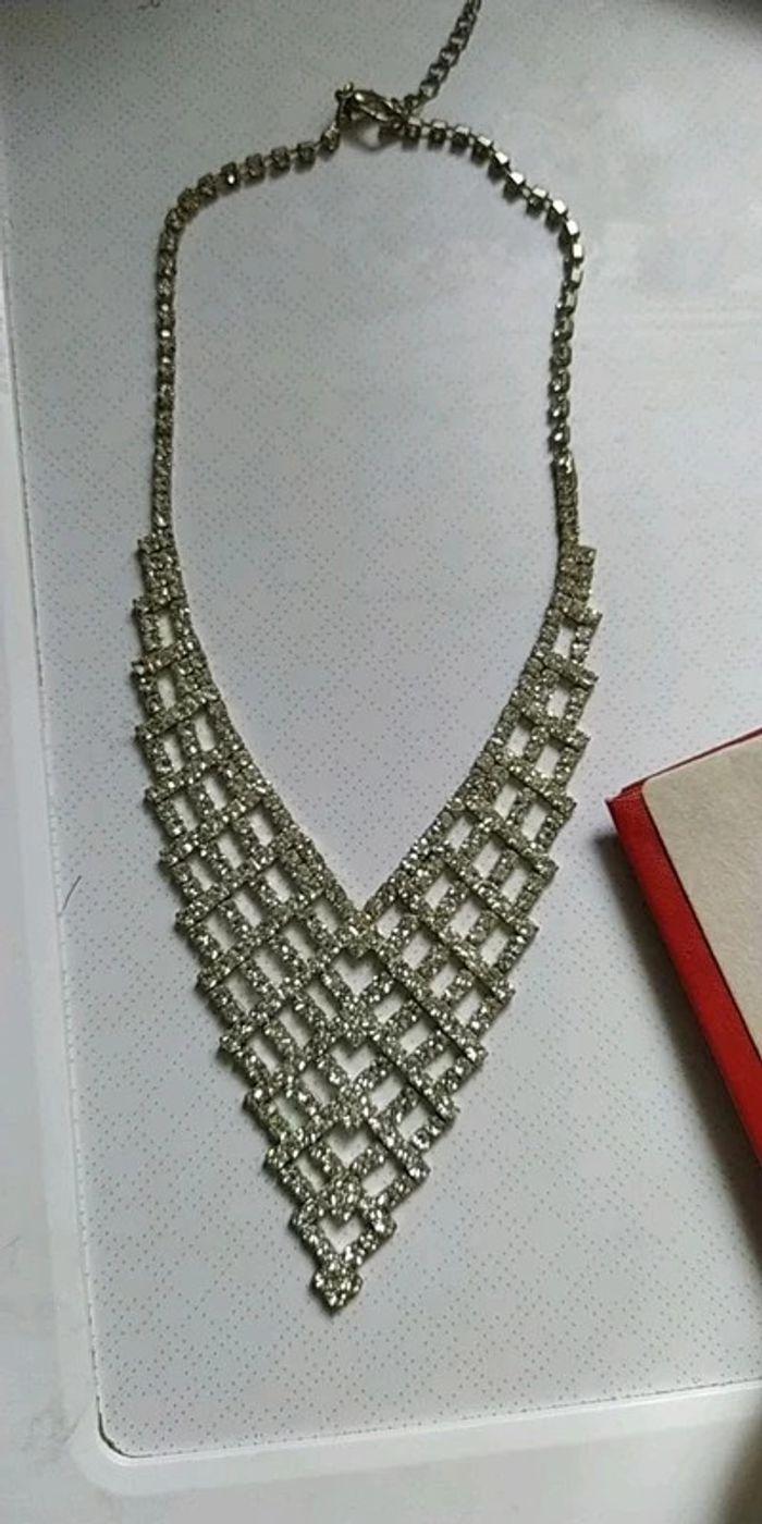 Collier fantaisie strass en rivière - photo numéro 3