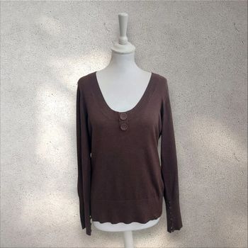 Pull marron col v esprit femme taille M