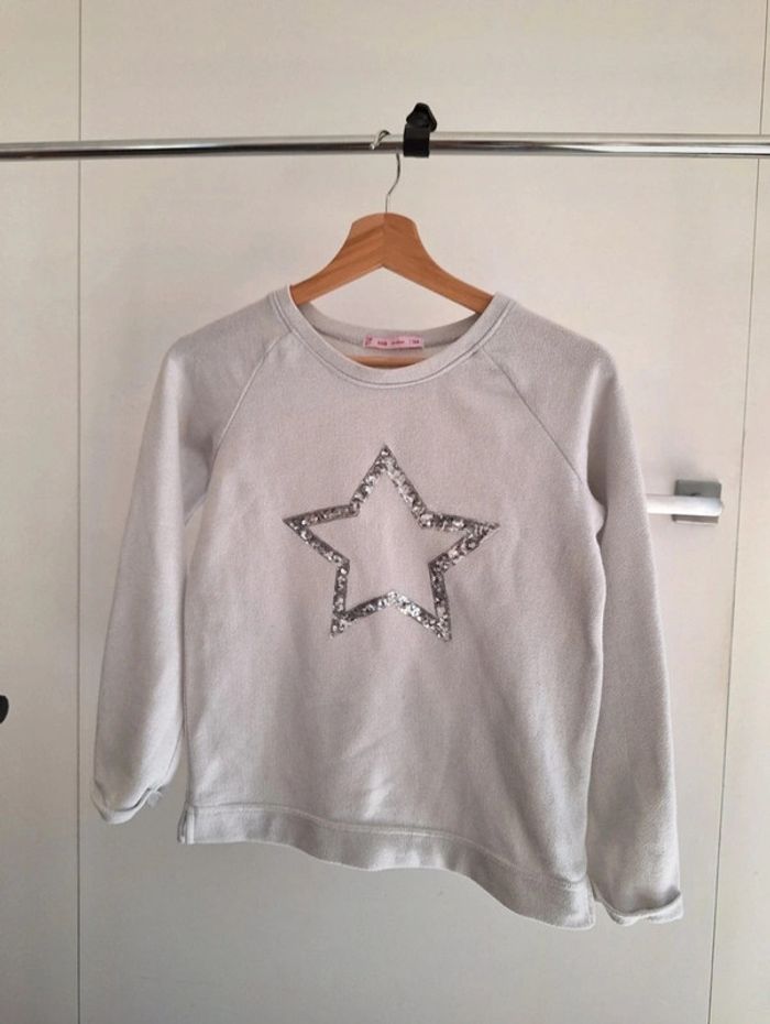 Pull gemo gris clair enfant fille 12 ans