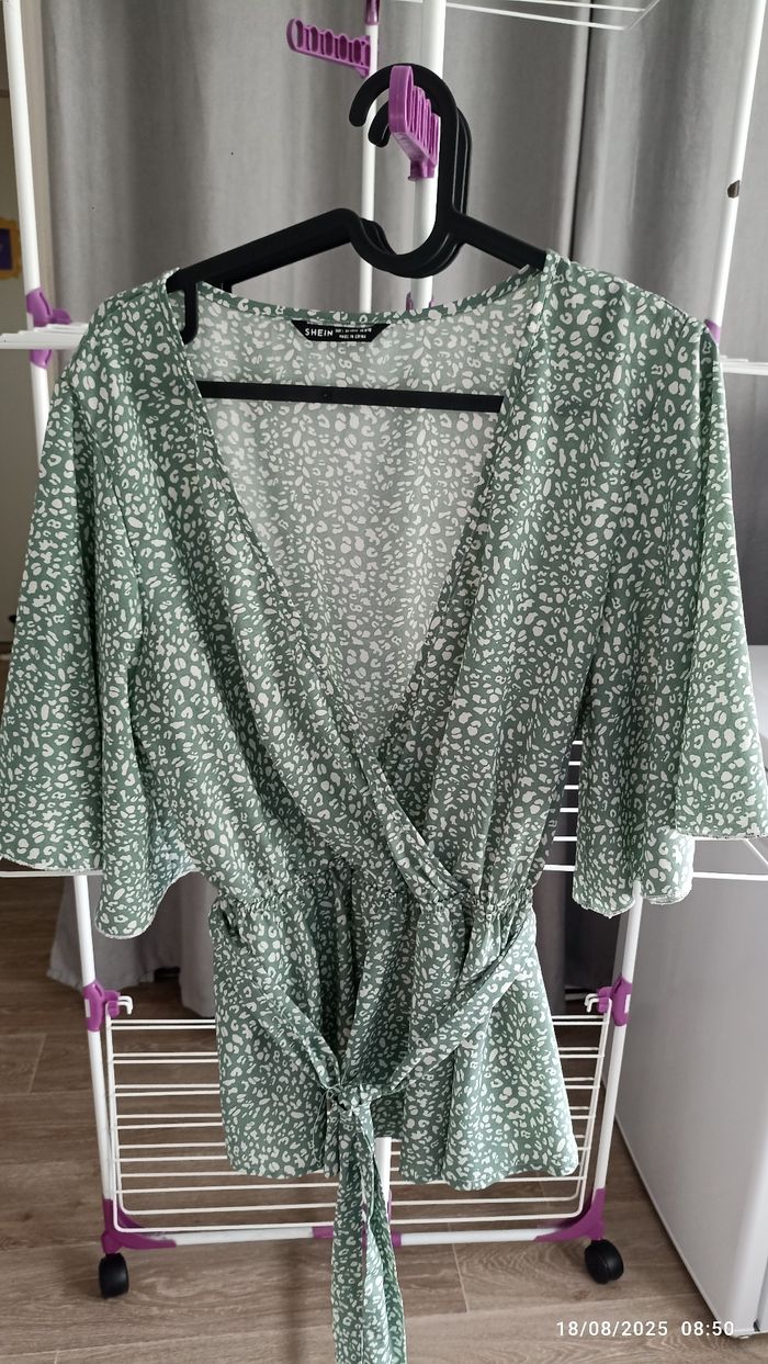Chemisier shein femme L vert