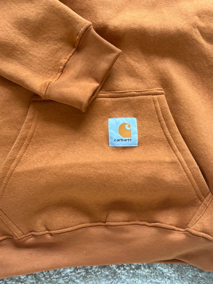 Hoodie Carhartt rework M – orange vintage – style workwear - photo numéro 2