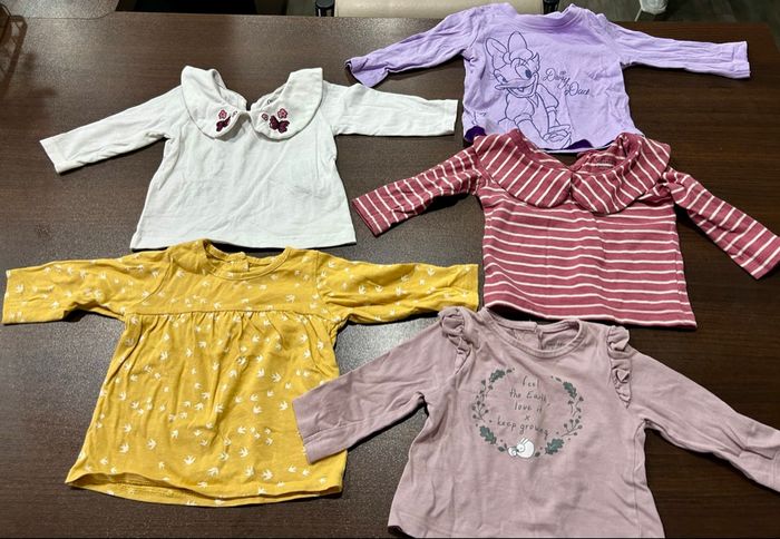 Lot de 5 t-shirt manches longues bébé fille - photo numéro 2