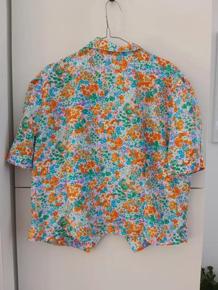 Chemise manches courtes fleurs multicolores - photo numéro 7