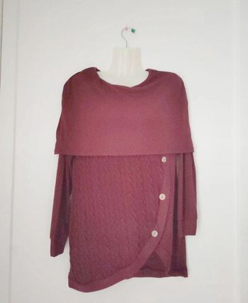 Pull d'hiver grand col retombant sur les épaules femme c