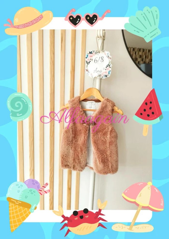 Gilet boléro fourrure Mango 6/8ans