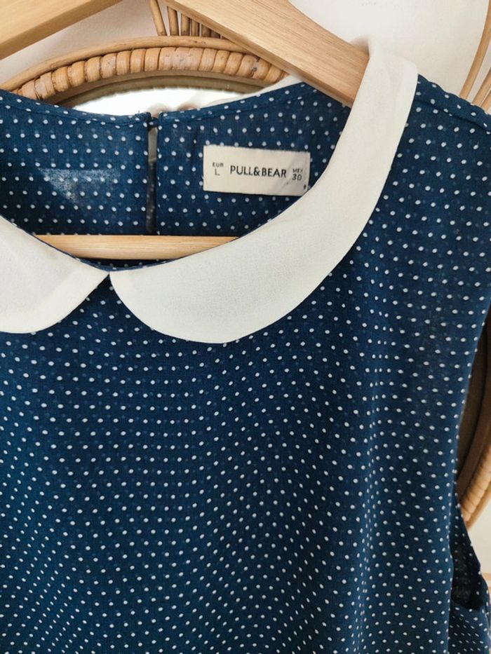 Blouse à pois col claudine - photo numéro 3