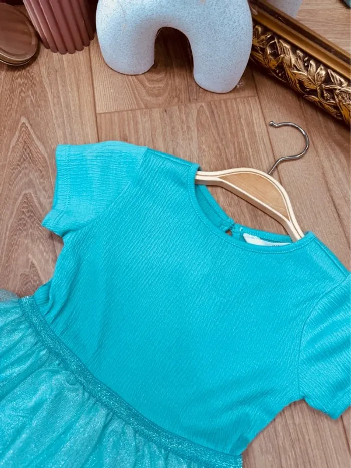 Taille 3-4 ans Robe cérémonie fille H&M bleu turquoise menthe * tulle * 🪻 - photo numéro 2