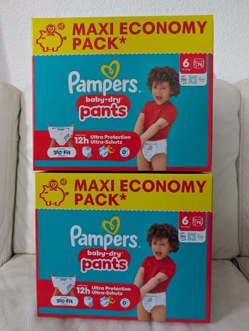 2 packs Pampers taille 6