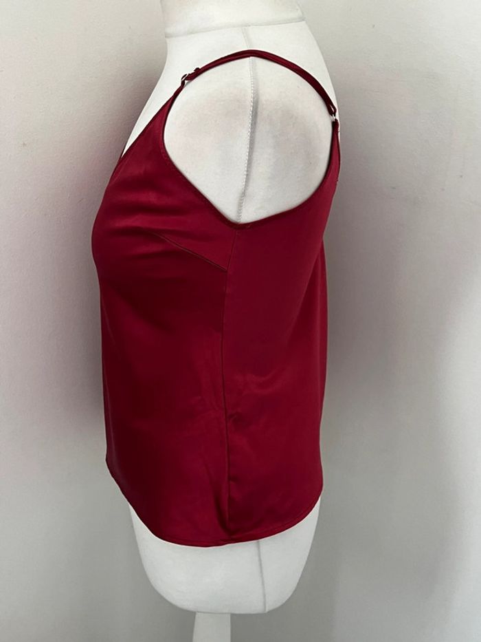 Top débardeur satiné bordeaux Zara S - photo numéro 2