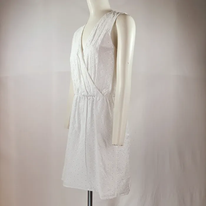 Robe courte - Sud Express - Blanche printemps été broderie anglaise A1132 - photo numéro 2
