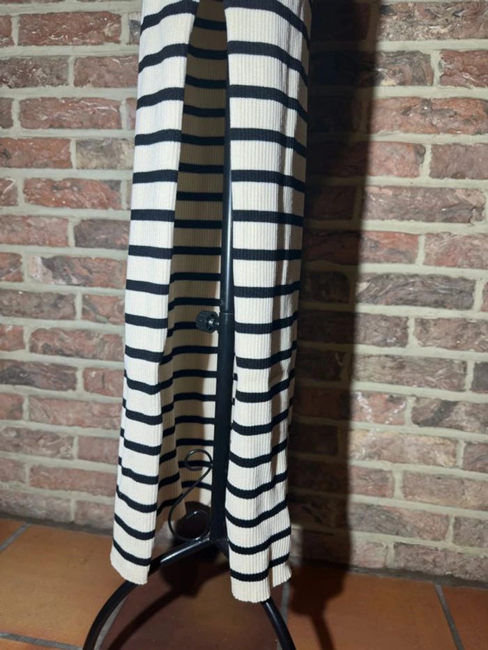 Robe longue rayée Bershka Taille M / 38 , dos croisé et fente - photo numéro 11