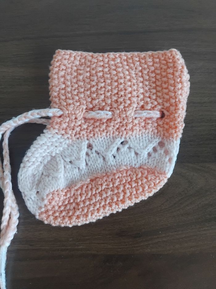 Chausson tricoté bébé fille 1/3 mois - photo numéro 2