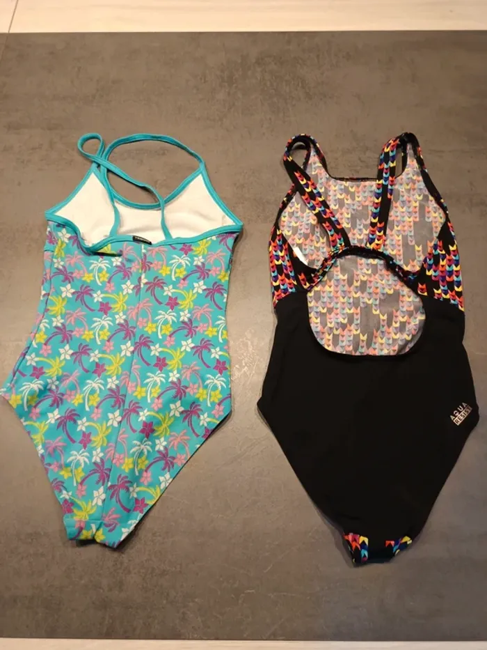 Vends lot de 2 maillots de bain 1 pièce nabaiji et tribord taille 10 ans. - photo numéro 2