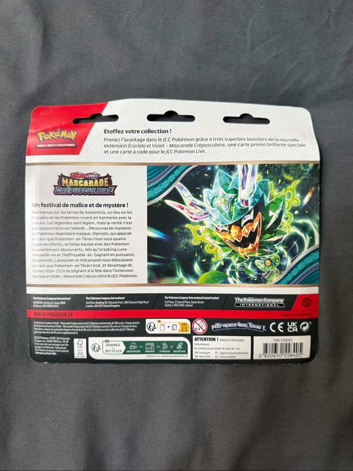 Tripack Pokémon Écarlate et Violet EV06 Mascarade Crépusculaire – Promo Vrombotor – Neuf - photo numéro 2