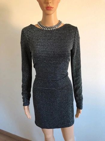 Robe argentée pailletée neuve à manches longues Morgan taille 38 (valeur 65€)