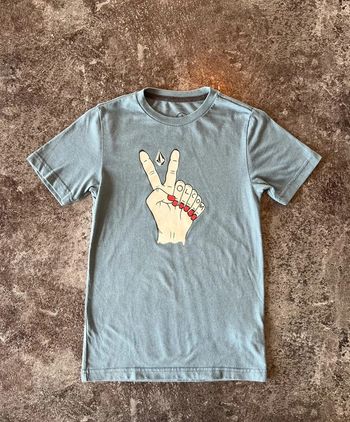 T shirt bleu femme Volcom taille S Women's blue t-shirt Maglietta blu da donna Blaues Damen-T-Shirt