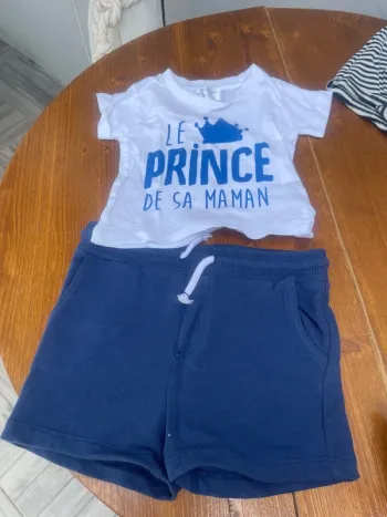Short et tee shirt 9 mois IFT baby
