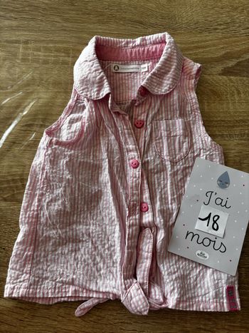 Chemise rayé rose LULU Castagnette t.18m