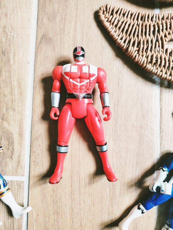 🙅 Power rangers Time force rouge/ Lost galaxy bleu/ Spd - Lot de 3 Figurines - photo numéro 3