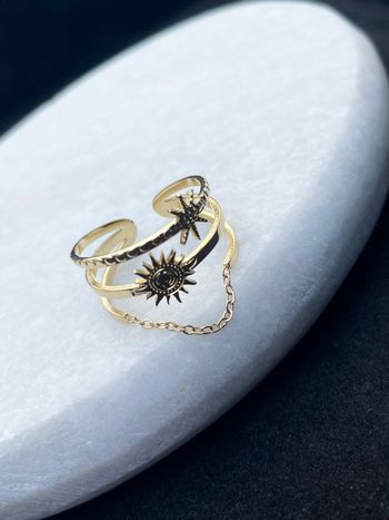 Bague chaîne dorée