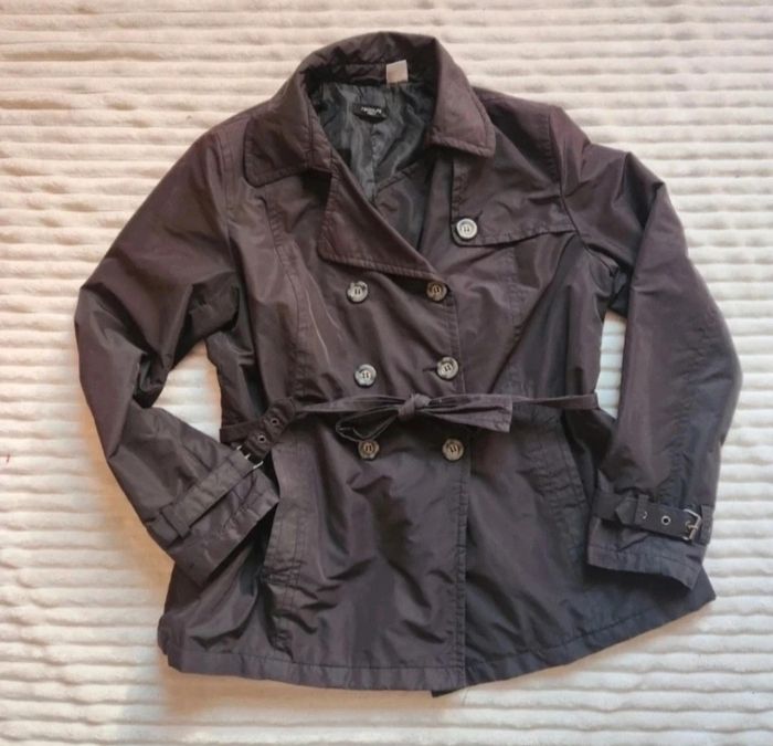 Trench court noir La Redoute – Taille 42 – ceinturé – mi-saison - photo numéro 2