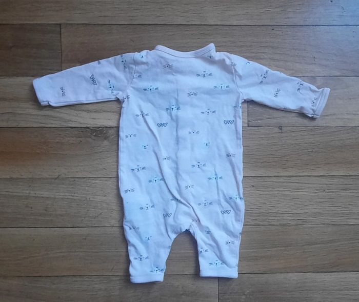 Pyjama sans pieds Rose " chat"  1/3 mois - photo numéro 2