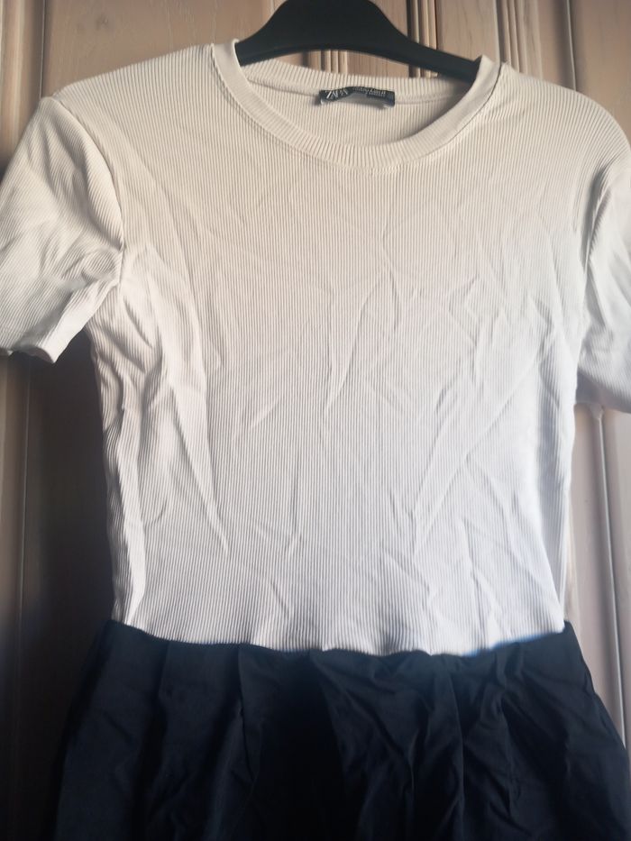 Robe longue écru et noir taille XS Zara - photo numéro 2