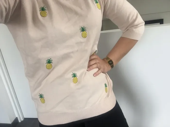 Pull beige ananas - photo numéro 3