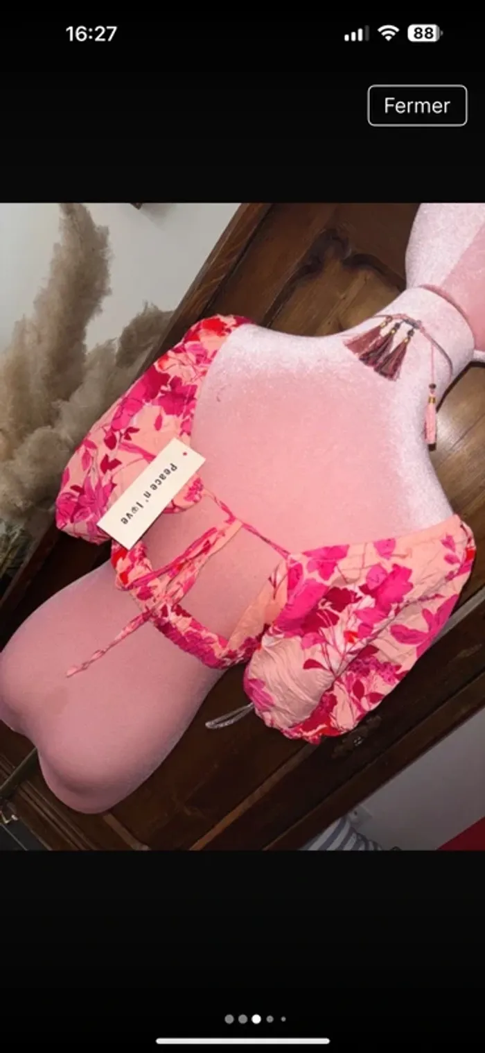 Haut dos nu à fleurs 🌷 neuf taille M/L - photo numéro 5