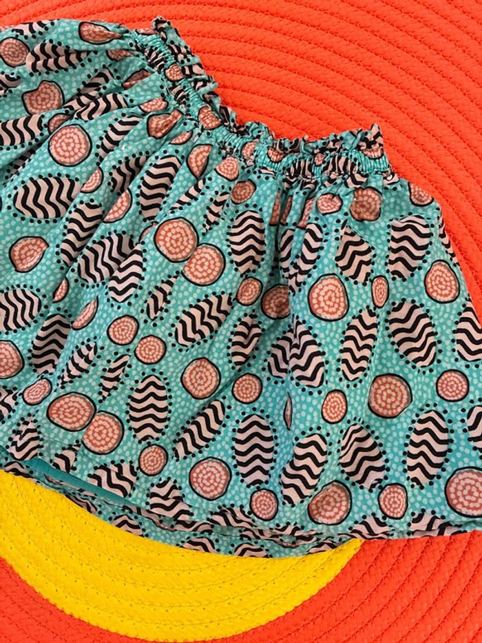 Jupe taille elastiquée en coton motif wax doublée - photo numéro 2