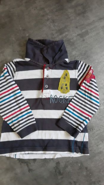 Polo manche longue garçon 100% coton