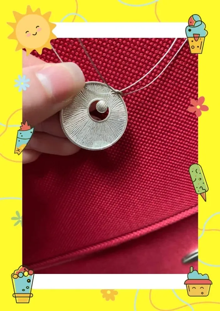 Collier vert menthe argenté - photo numéro 4