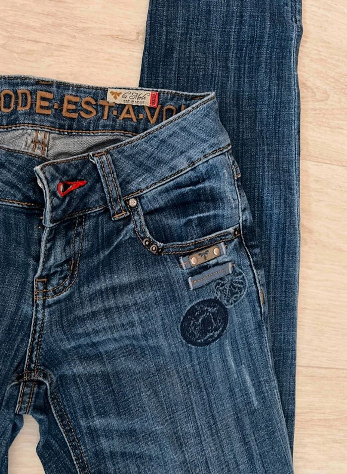 Jean slim vintage La Mode est à Vous 99% coton taille S 36 - photo numéro 4