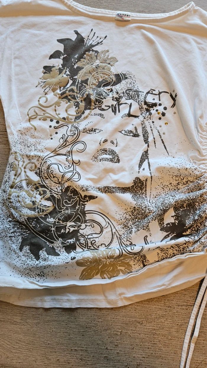 T shirt blanc épais à manches courtes élastique, Casual Clothing, XL - photo numéro 4