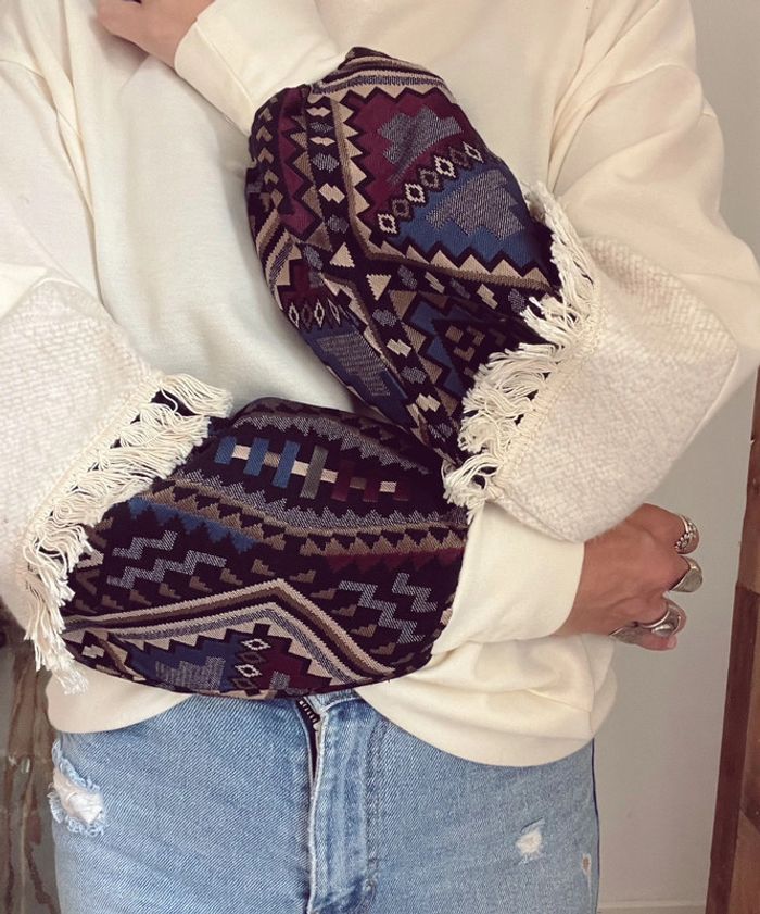 Sweat-shirt Stradivarius Taille S neuf beige avec manches - photo numéro 3